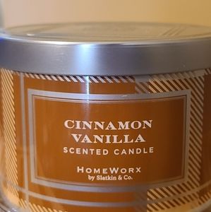 HomeWorx by Harry Slatkin Cinnamon Vanilla Scented Candle 3 Wick 14oz